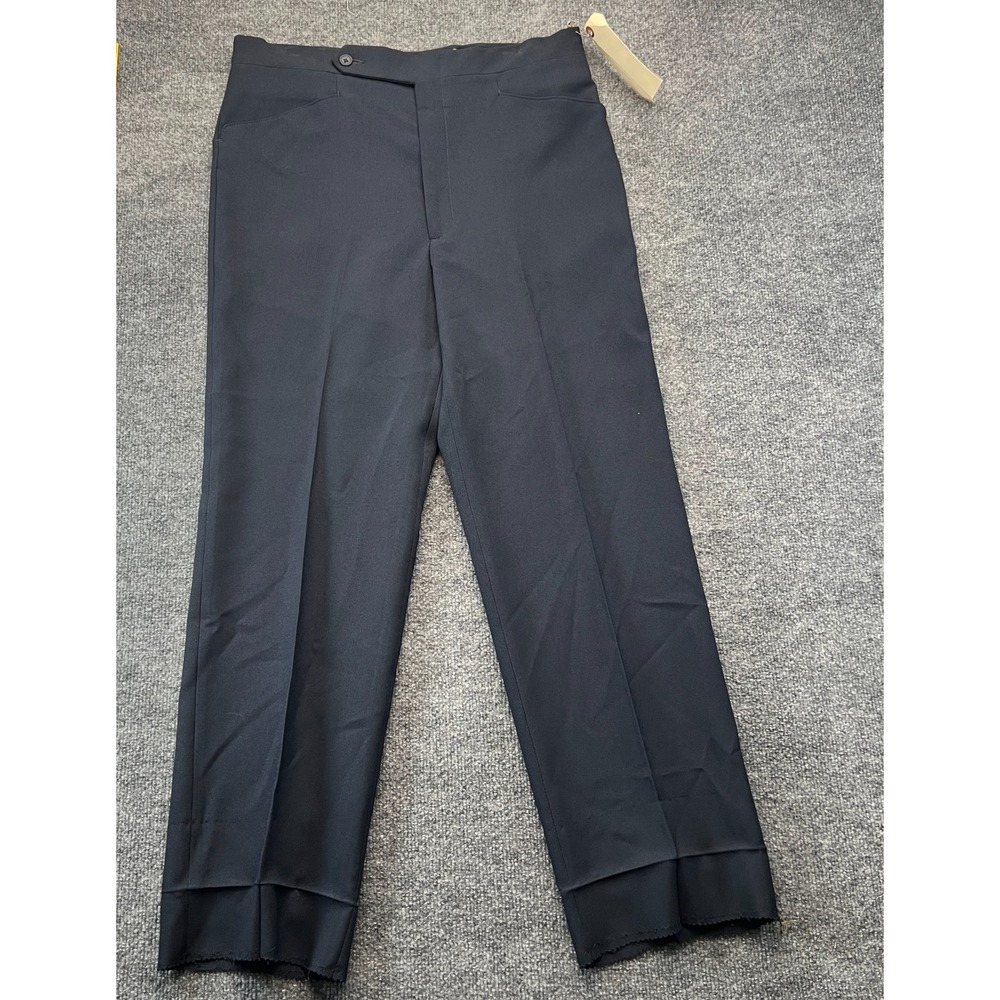Vintage Haggar Expand-O-Matic Dress Pants Mens 34x26 Black Wool Business Wear